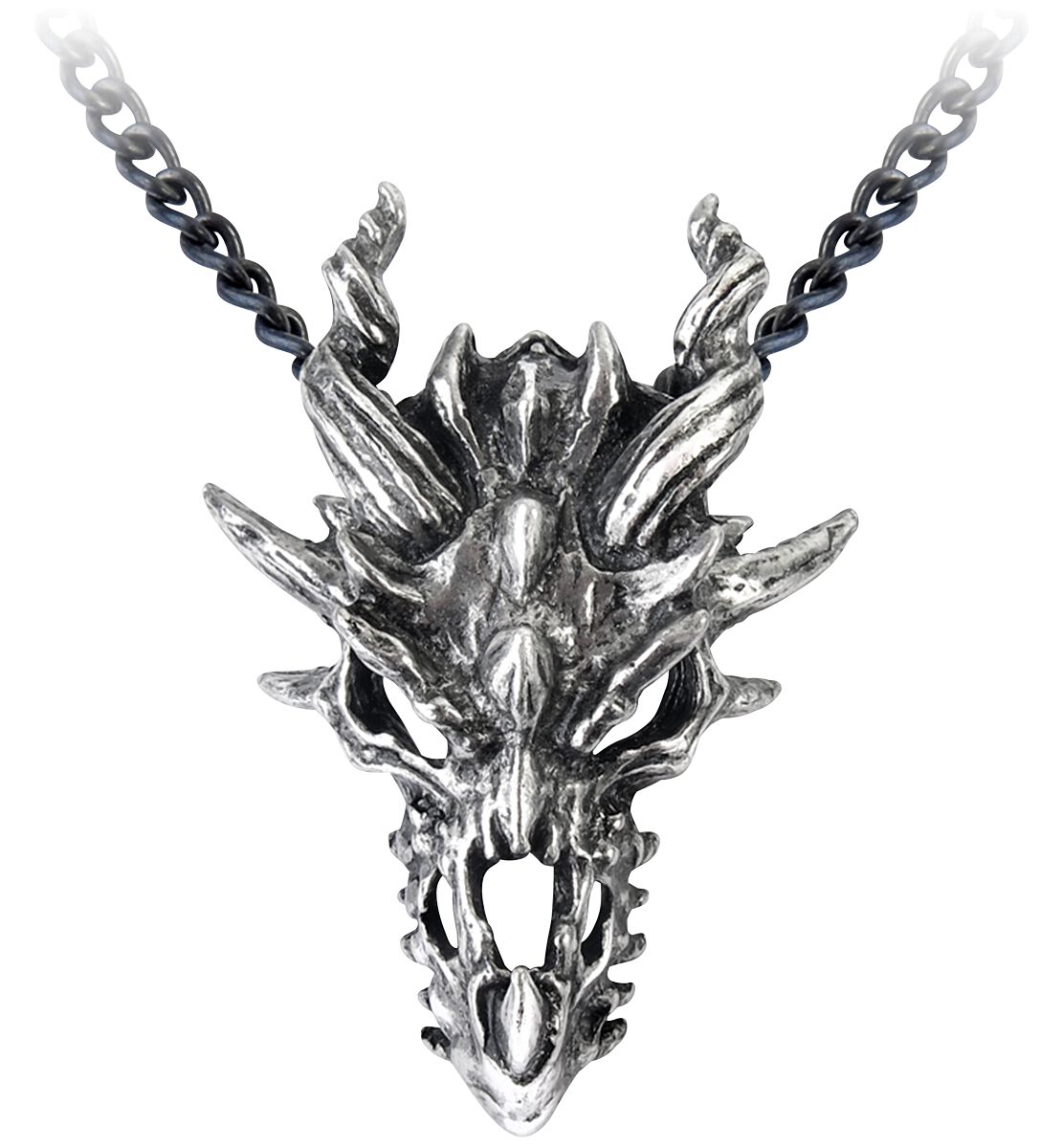 Alchemy Gothic Dragon Skull Halskette silberfarben  - Onlineshop EMP