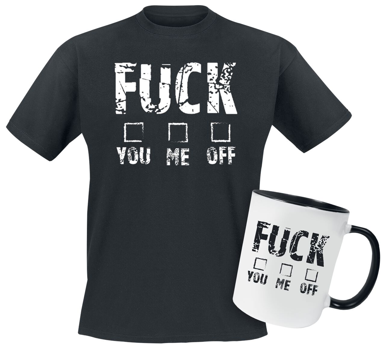 T-Shirt Manches courtes Fun de Slogans - Coffret Cadeau - Fuck You Me Off - M à 3XL - pour Homme - n