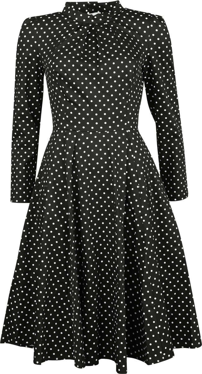 H&R London - Rockabilly Kleid knielang - XS bis 4XL - für Damen - Größe S - schwarz