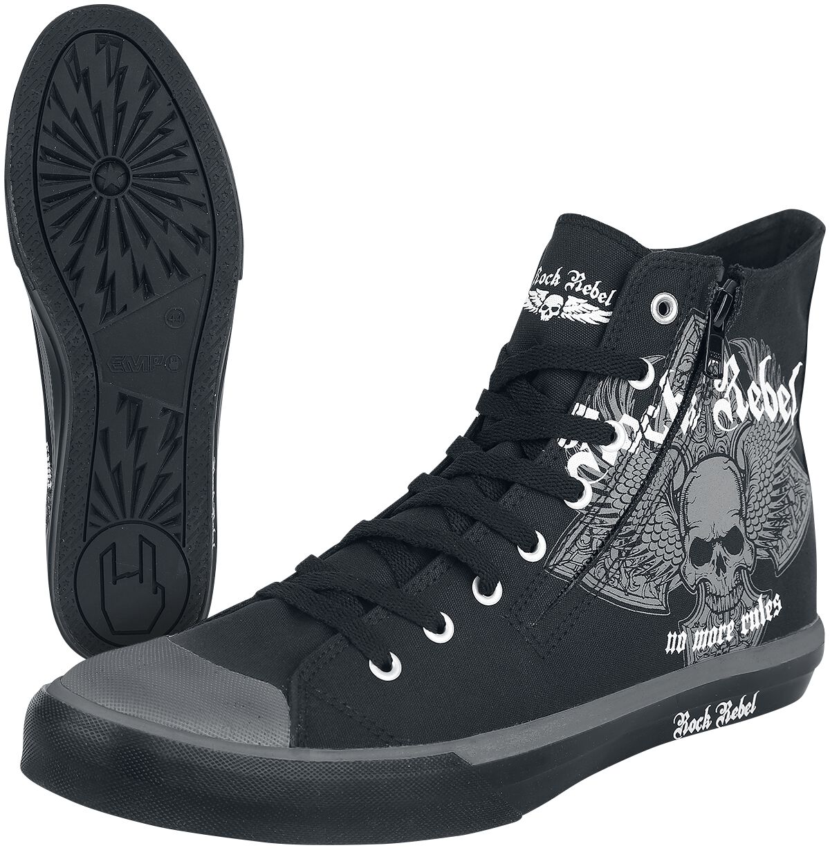 Rock Rebel by EMP - Rock Sneaker high - Walk The Line - EU37 bis EU47 - Größe EU38 - schwarz