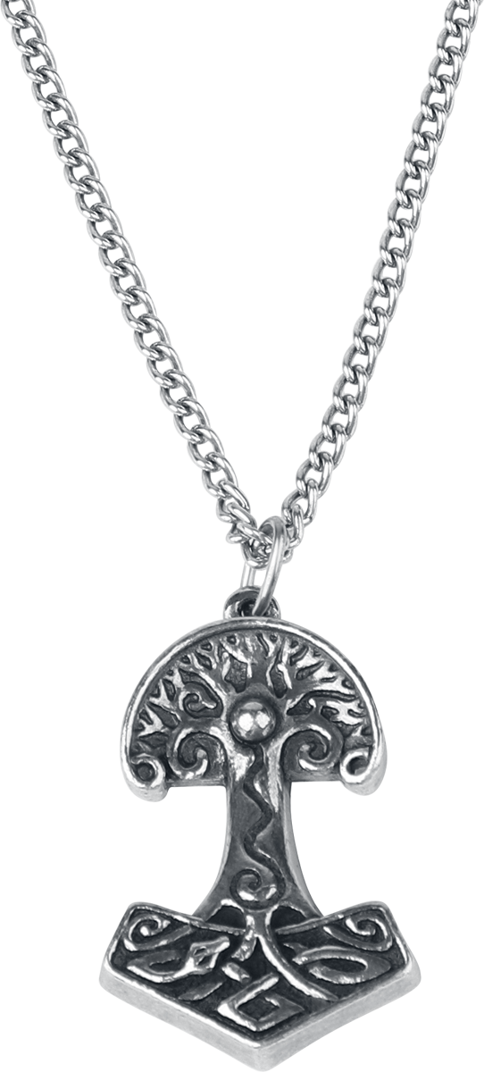 Halsband Gothic av Alchemy Gothic - Yggdrasil - Viking World Tree silverfärgad