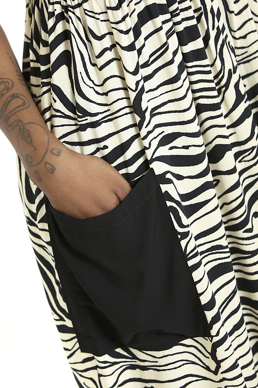 Frauen Bekleidung Zebra Maxi Dress | Hell Bunny Langes Kleid