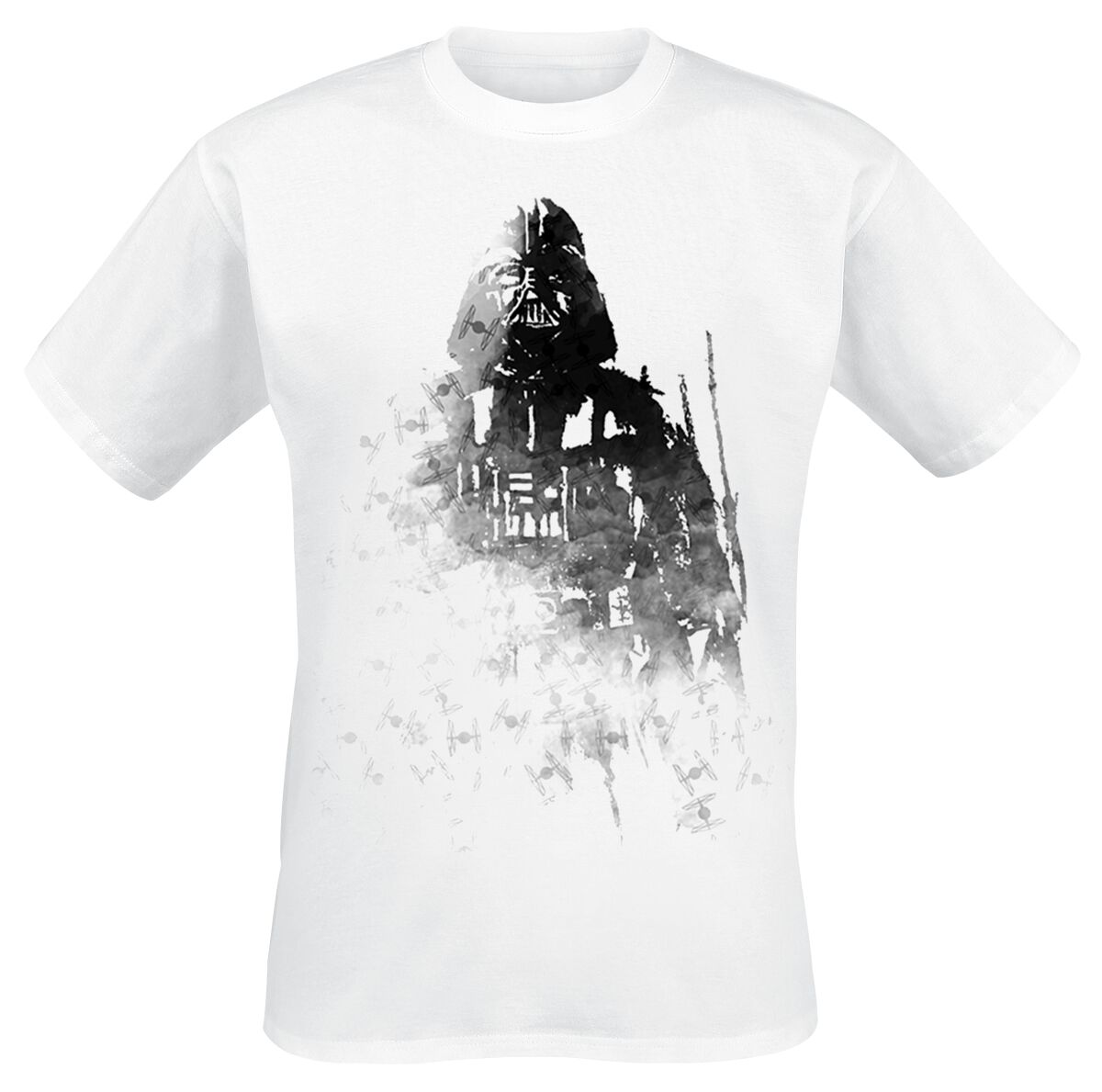 T-Shirt Manches courtes de Star Wars - Dark Vador - Ink - S à XXL - pour Homme - blanc