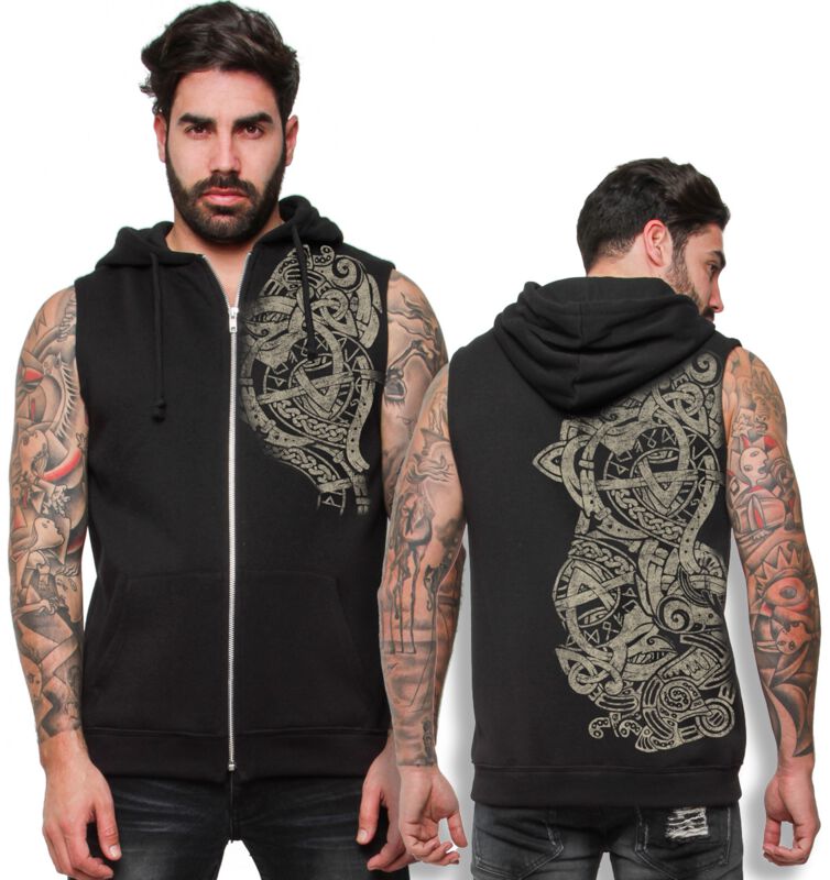🏷️ Veste  de Outer Vision - Sweat à Capuche Sans Manches Tattoo Ursus - pour Homme