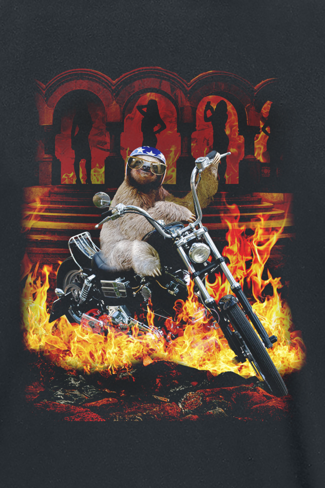 Goodie Two Sleeves T-Shirt - Easy Sloth Tours Hades - S bis M - für Männer - Größe M - schwarz