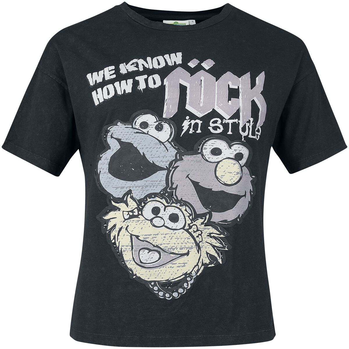 T-Shirt Manches courtes de Sesame Street - Rock - S à 3XL - pour Femme - noir