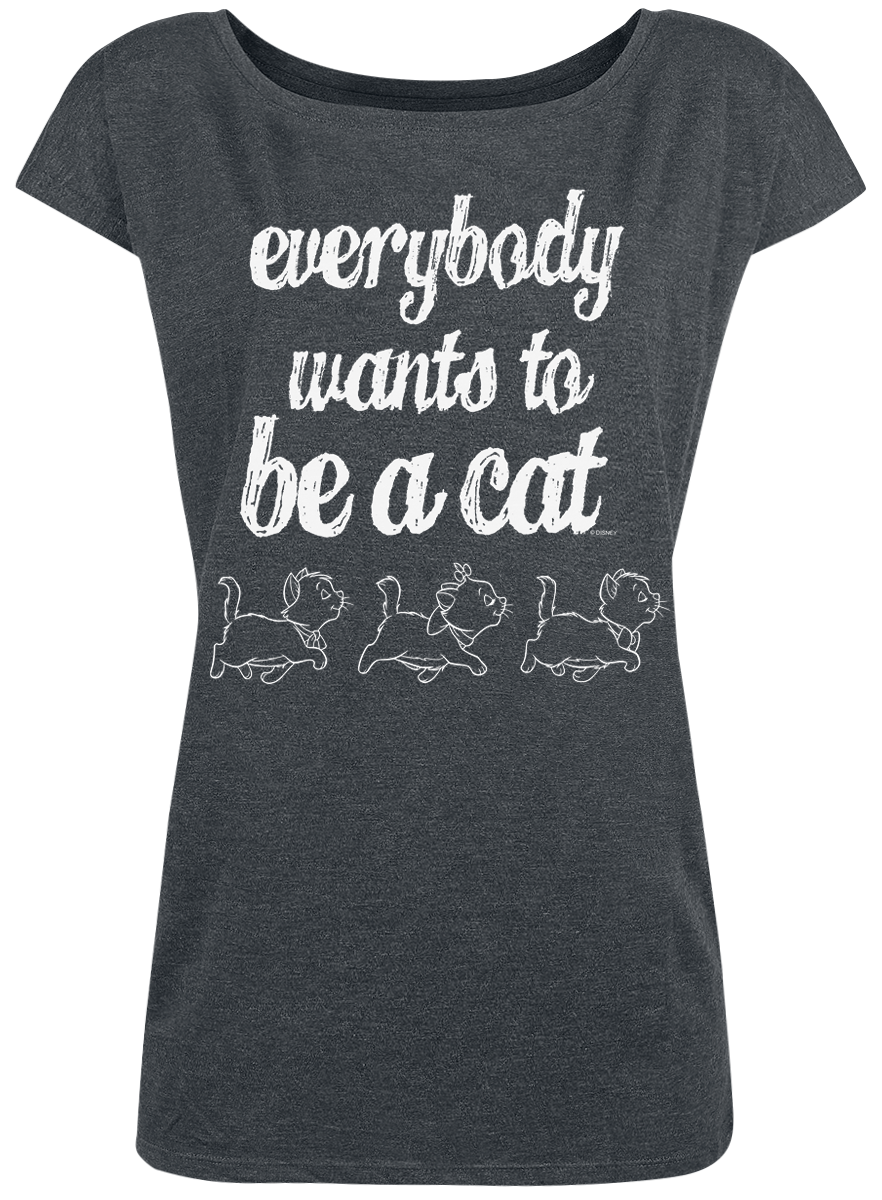 Aristocats - Everybody Wants To Be A Cat - Girls shirt - mottled dark grey image