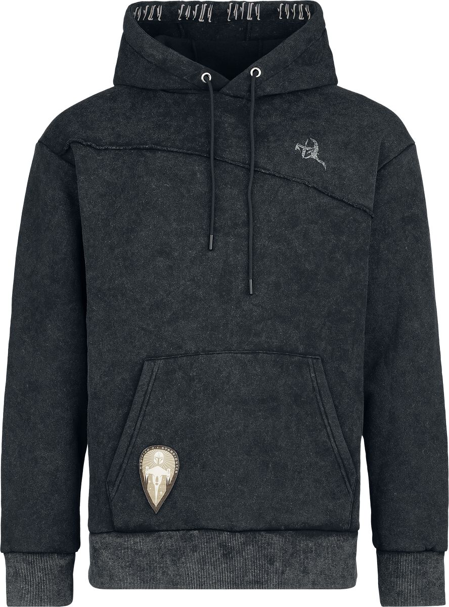 Disney Kapuzenpullover - The Mandalorian - Logo - S bis XXL - für Männer - Größe S - schwarz - Lizenzierter Fanartikel - Männer - male