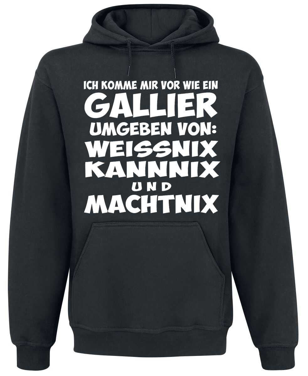 Sprüche Gallier Kapuzenpullover schwarz
