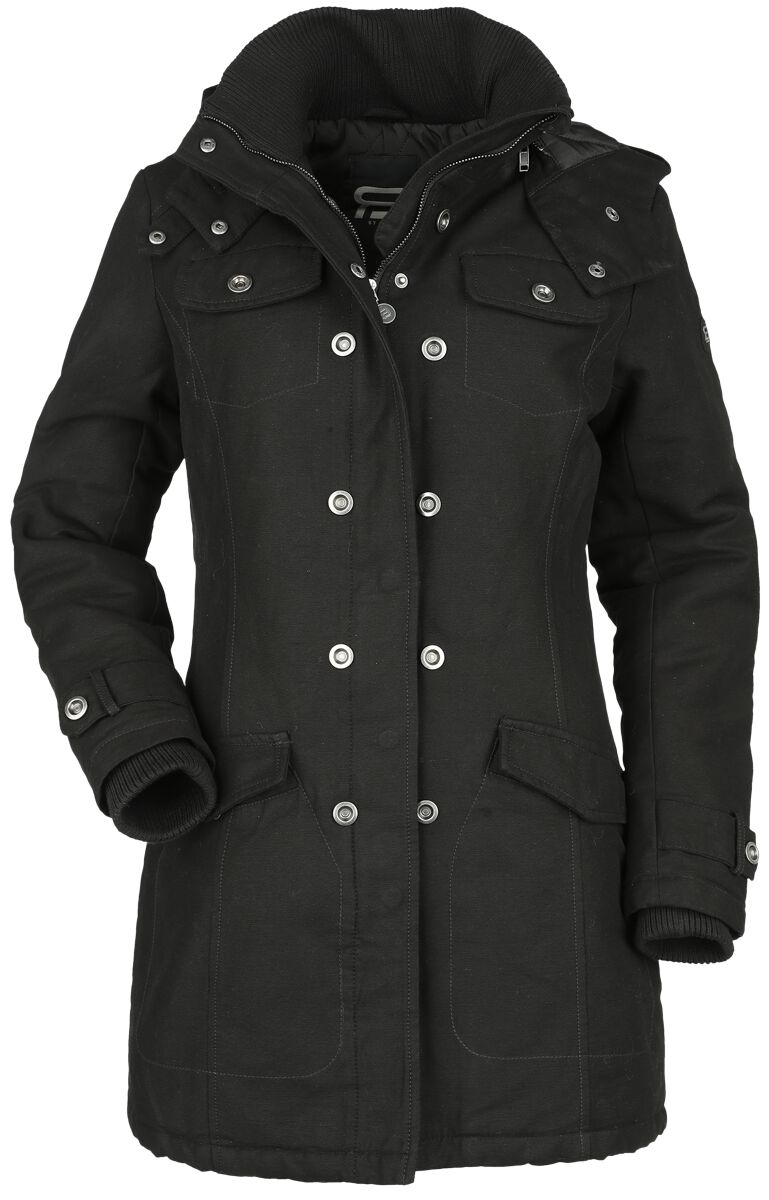Übergangsjacke für Damen  schwarz Midline Ladies Coat von RED by EMP
