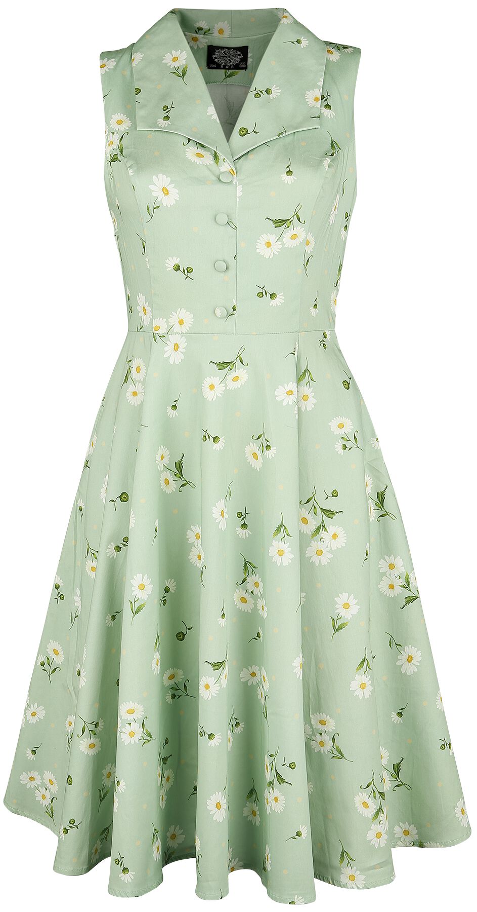 H&R London - Rockabilly Kleid knielang - Timea Swing Dress - XS bis 6XL - für Damen - Größe 4XL - mint