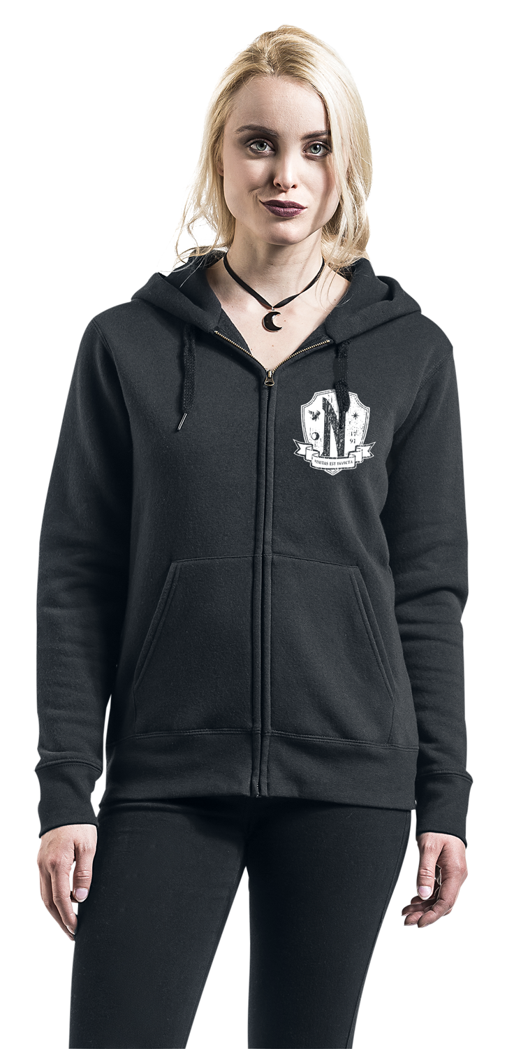 Wednesday Nevermore - Logo Kapuzenjacke schwarz