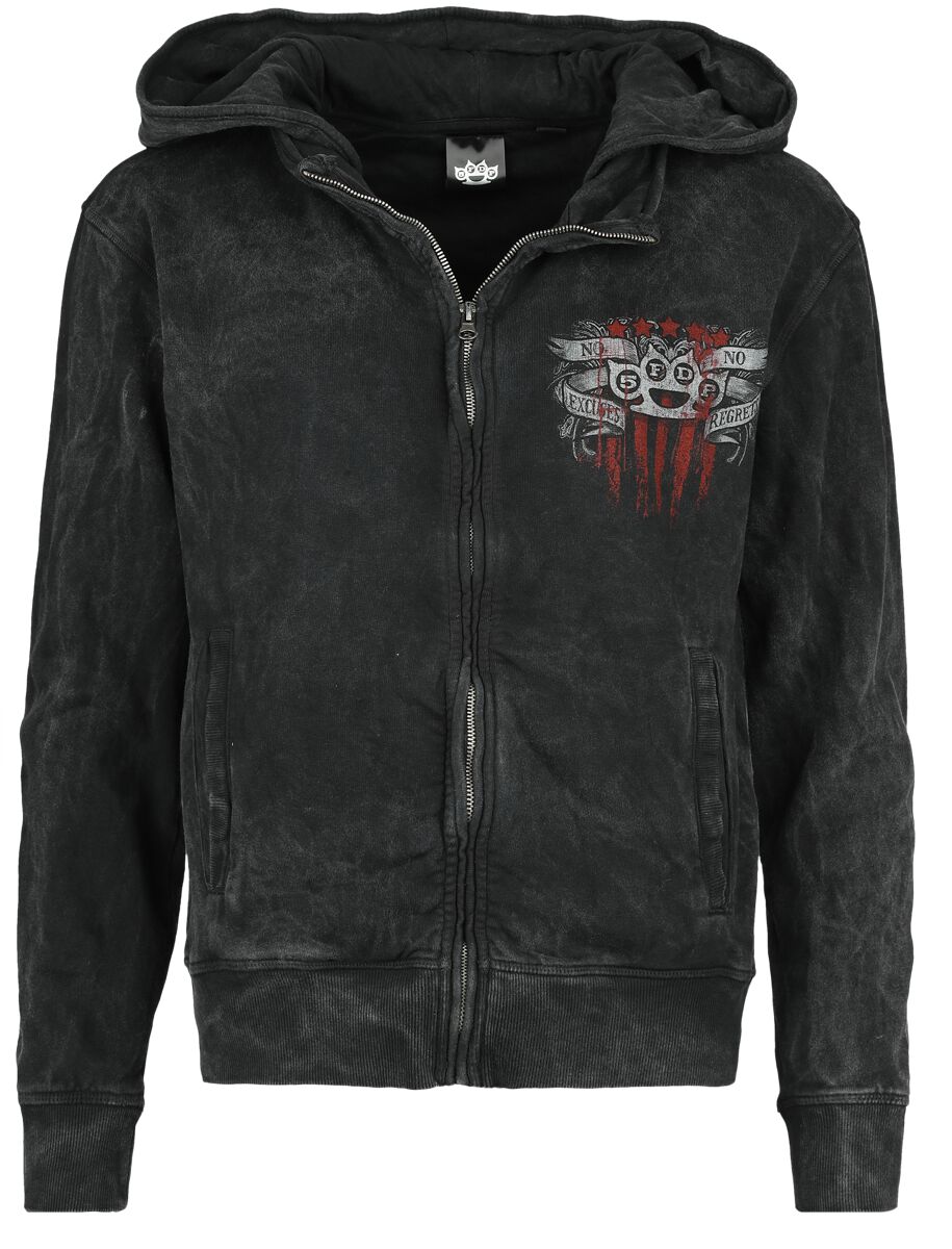 Five Finger Death Punch Kapuzenjacke - No Regrets - S - für Damen - Größe S - grau  - Lizenziertes Merchandise!