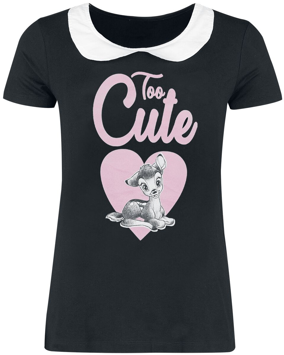 T-Shirt Manches courtes Disney de Bambi - Too Cute - XS à XXL - pour Femme - noir
