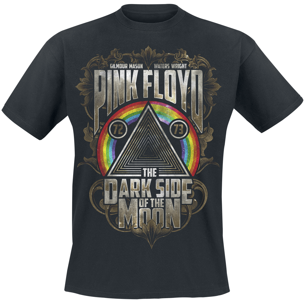 Koszulka Pink Floyd - T-shirt Dark Side - Gold Leaves - Mężczyźni - czarny