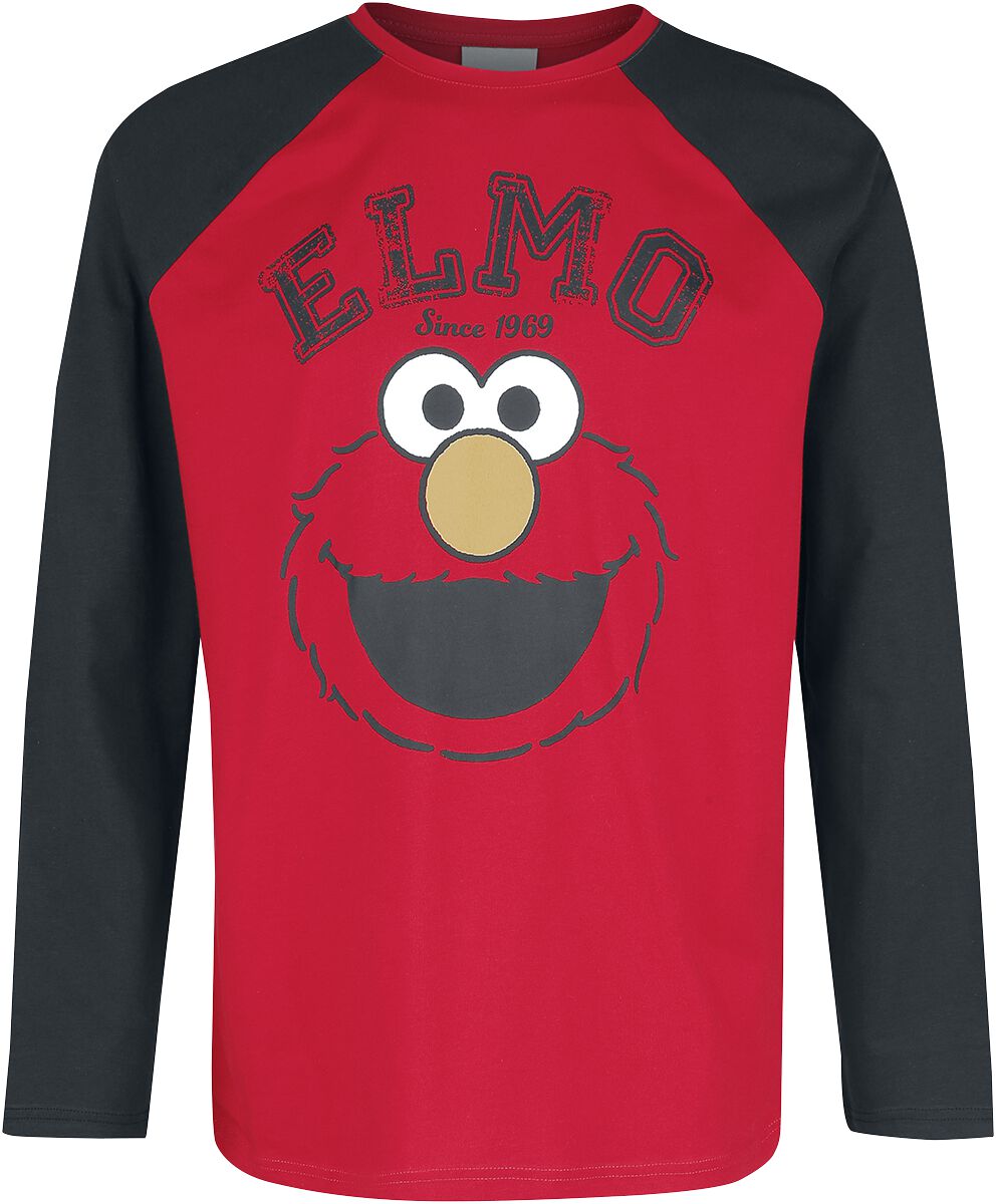 Sesame Street Elmo Since 1969 Long-sleeve Shirt black red