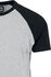 grau meliertes T-Shirt mit schwarzen Ärmeln