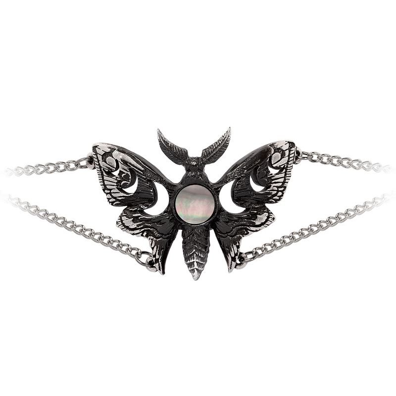 Alchemy Gothic - Gothic Armband - Lunar Moth - für Damen - schwarz/silberfarben