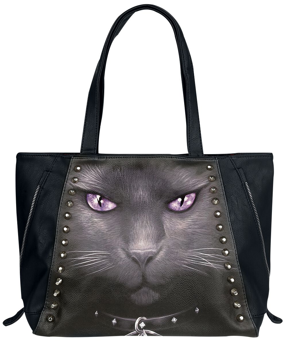 Spiral Black Cat Handbag black