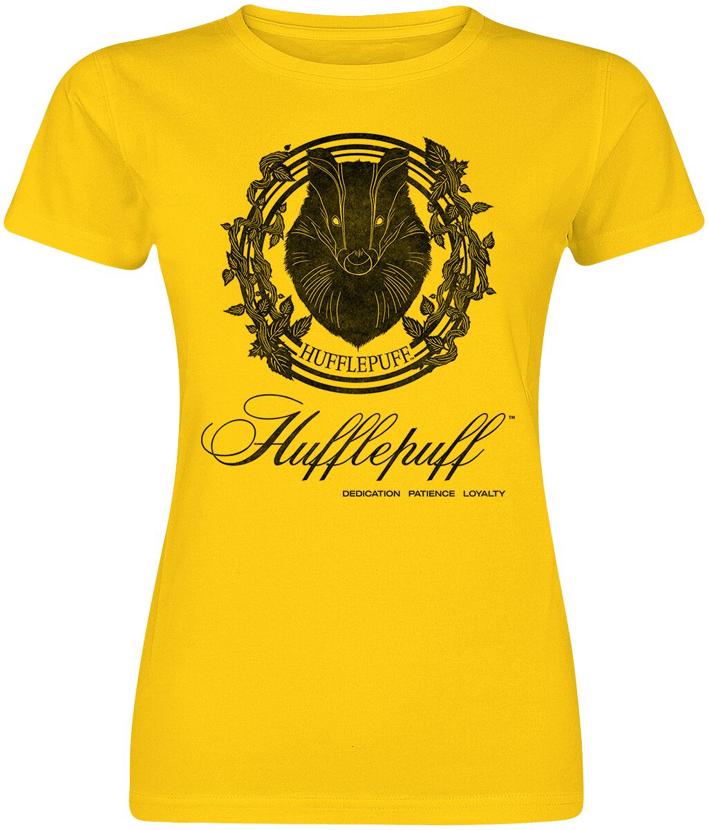 Levně Harry Potter Hufflepuff - Dedication Patience Loyalty Dámské tričko žlutá
