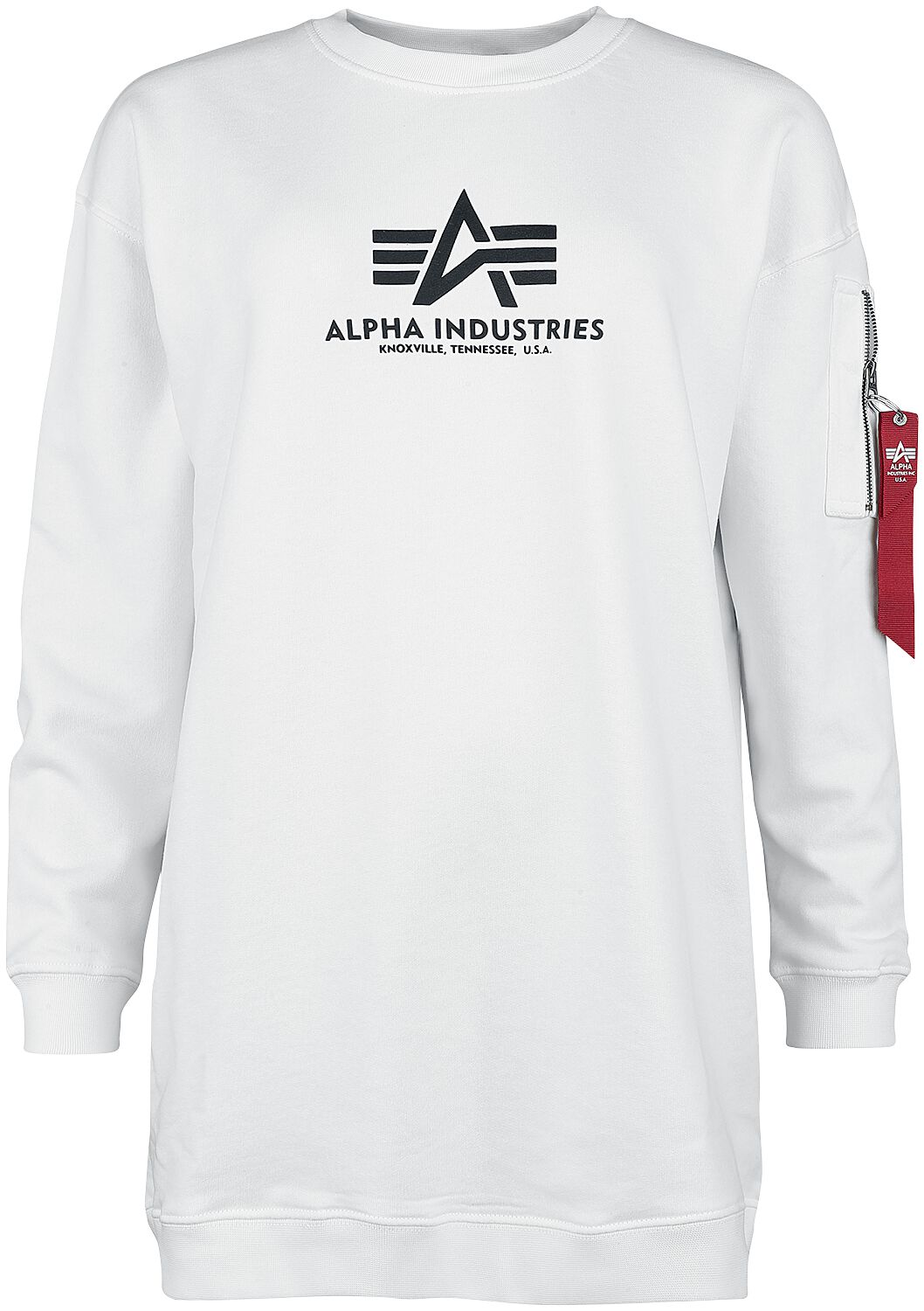Levně Alpha Industries Basic, dlouhá, dámská mikina OS Dámnský svetr bílá