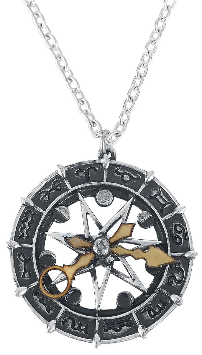 Astro-lunial Compass Halskette goldfarben/silberfarben von Alchemy Gothic