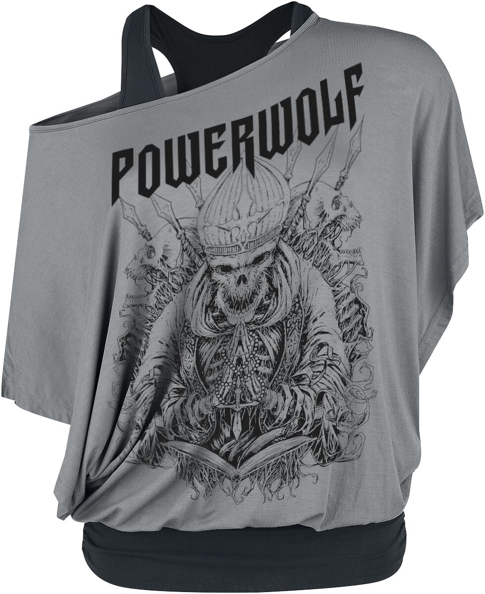 Powerwolf Skull Saint T-Shirt grey black