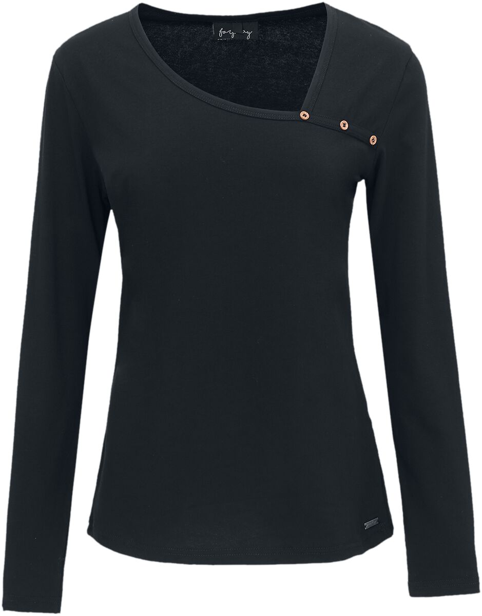 T-shirt manches longues de Forplay - Carla - M à 3XL - pour Femme - noir