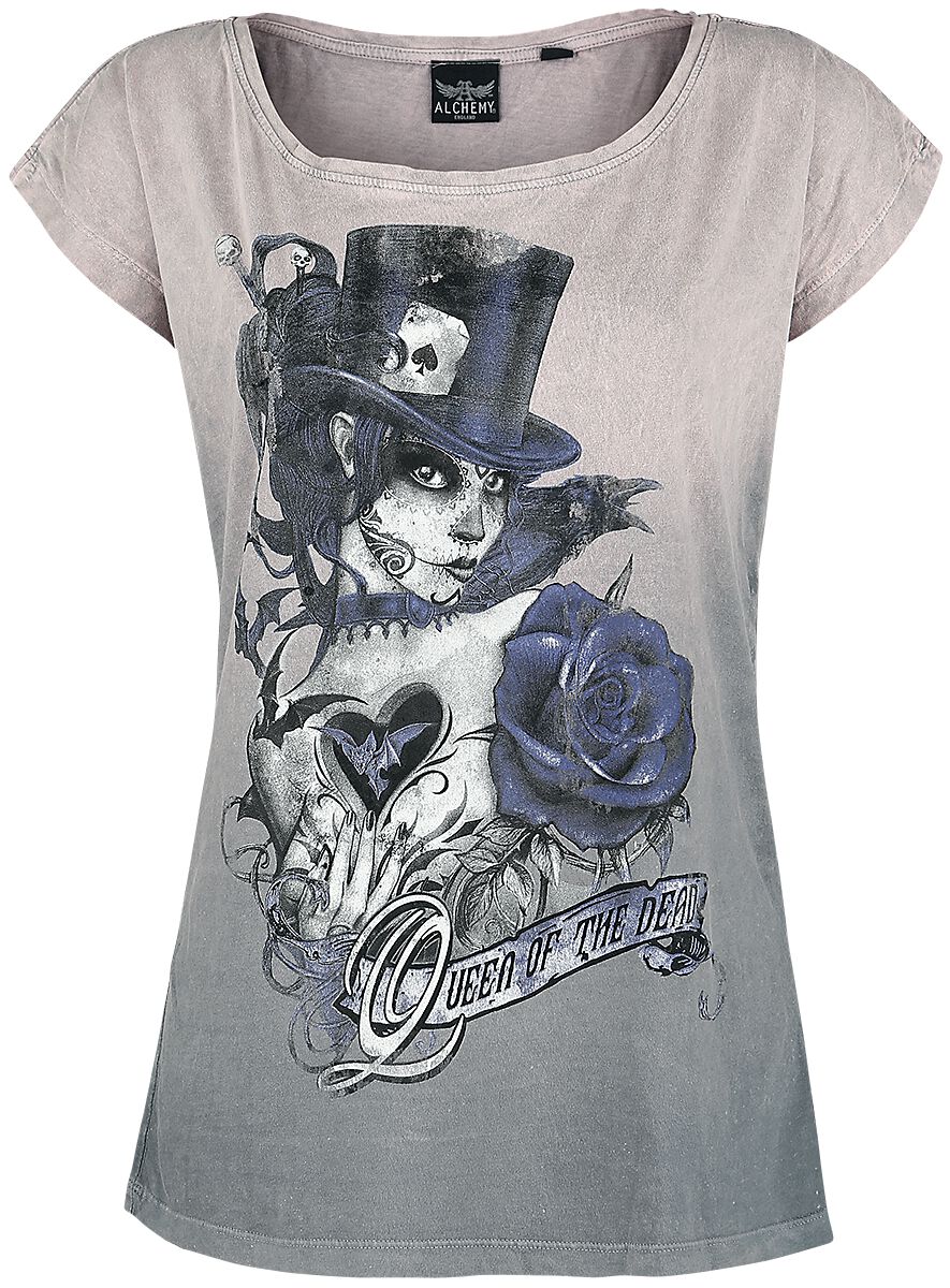 Alchemy England - Gothic T-Shirt - Queen Of The Dead - S bis 4XL - für Damen - Größe 4XL - rosa