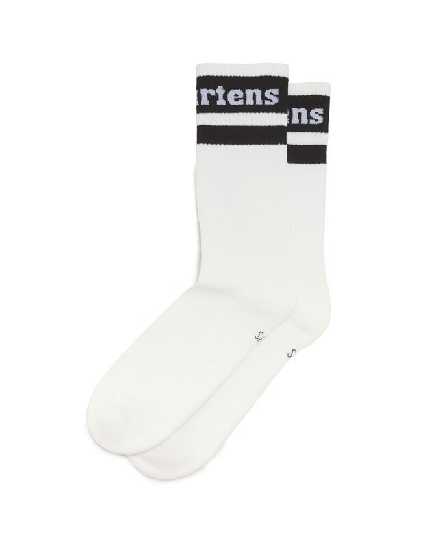 Chaussettes  de Dr. Martens - Athletic Logo Sock - white+black Organic Cotton Blend - S-M à M-L - pour Unisexe - blanc/noir