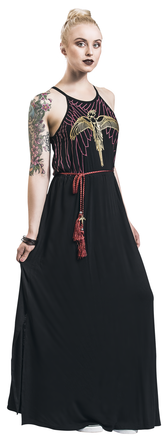 Harry Potter Phönix Langes Kleid schwarz bordeaux