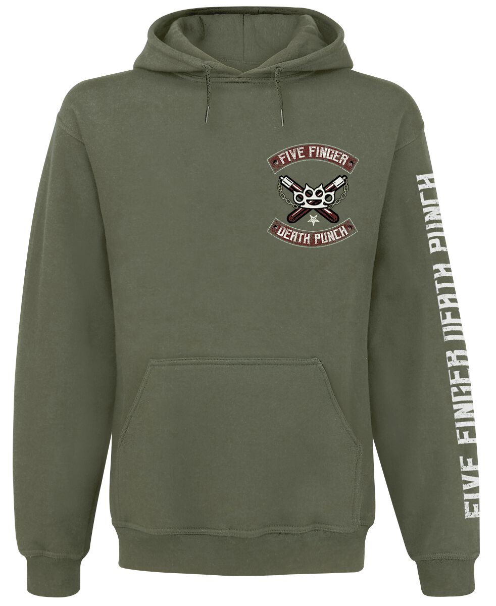 Five Finger Death Punch Kapuzenpullover - Bruce Knucklehead - S bis XL - für Männer - Größe L - oliv  - Lizenziertes Merchandise!
