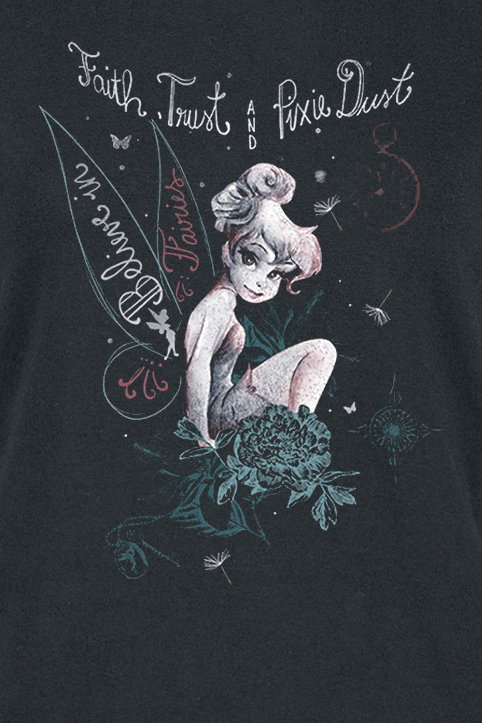 Peter Pan Tinker Bell in Fairy Land T-Shirt schwarz