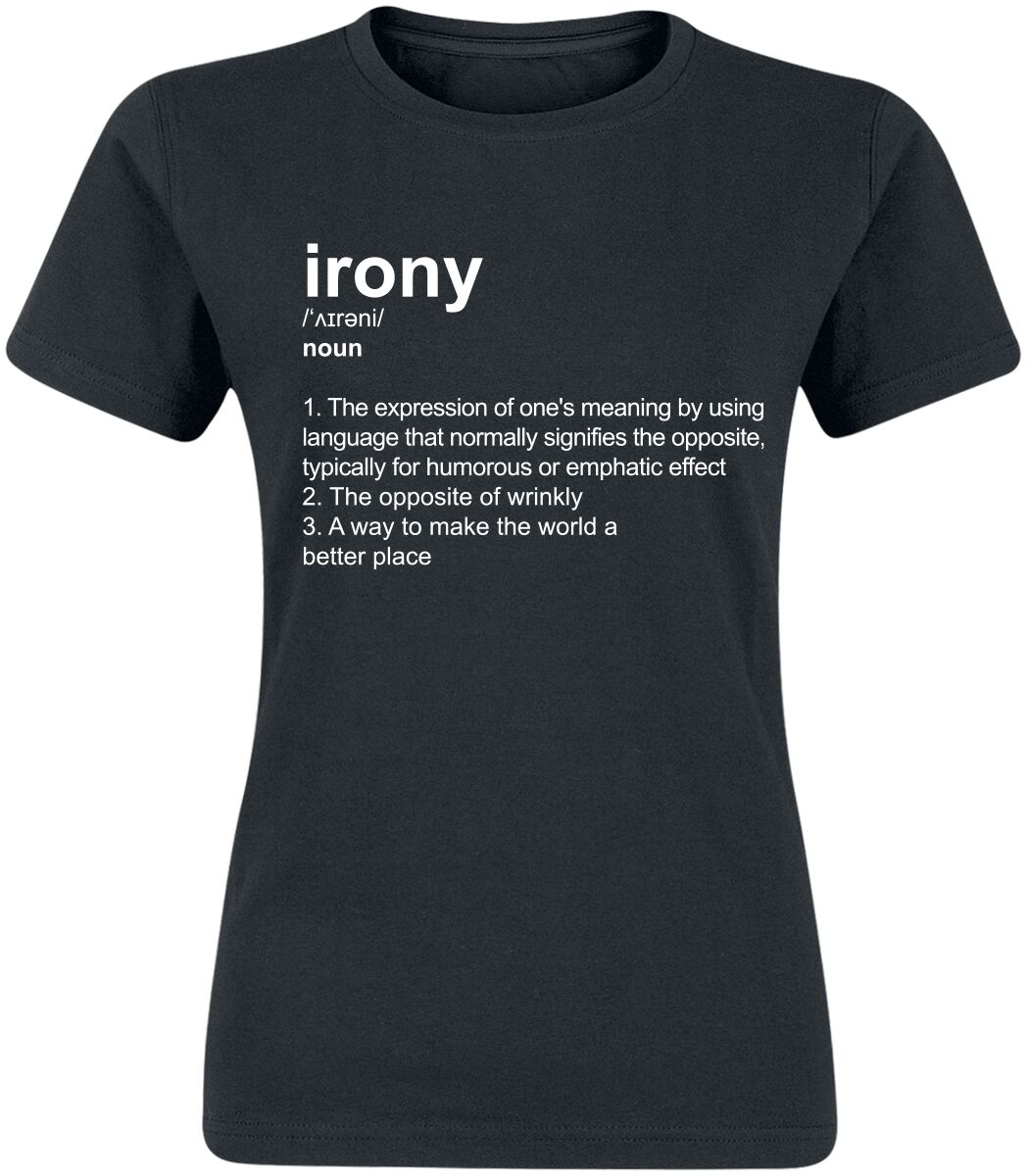 Slogans Definition Irony T-Shirt black