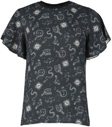 T-Shirt mit Alloverprint, Gothicana by EMP, T-Shirt