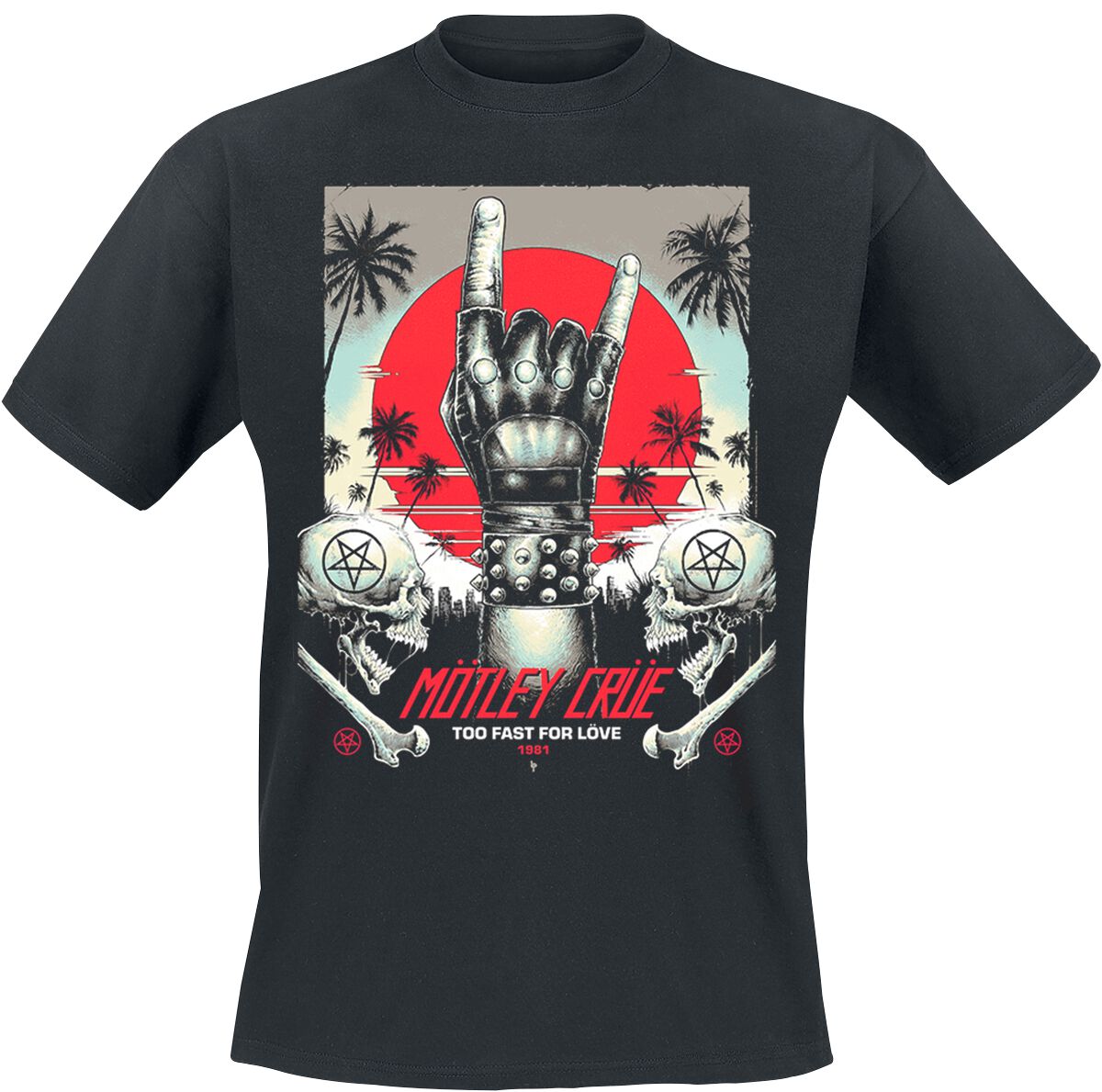 Mötley Crüe Too Fast Metal Hands T-Shirt schwarz Mötley Crüe Too Fast Metal Hands T-Shirt schwarz