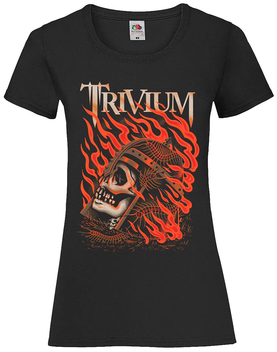 Trivium T-Shirt - Clark Or Flaming Skull - S bis XXL - für Damen - Größe M - schwarz  - Lizenziertes Merchandise!