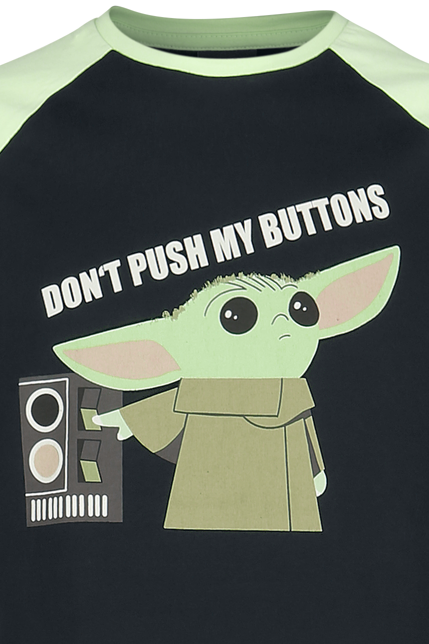 Star Wars The Mandalorian - Don`t Push My Buttons - Grogu Schlafanzug schwarz