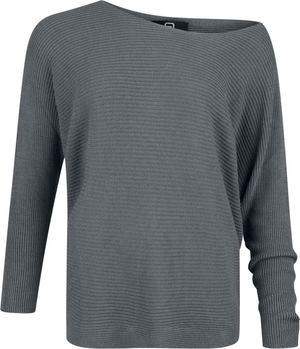 Thumbnail - RED by EMP Cosy Bat Sleeve Knit Langarmshirt grau in L