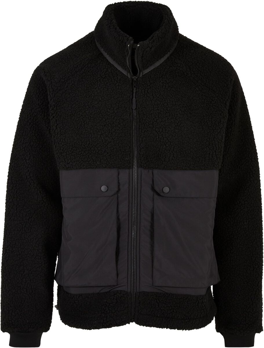 Urban Classics Short Raglan Sherpa Jacket Übergangsjacke schwarz in XL