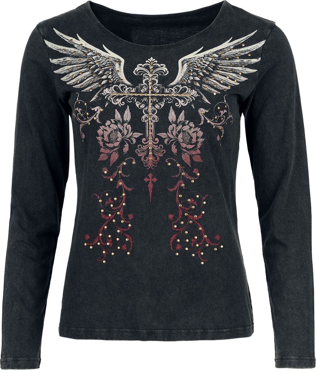 Rock Rebel by EMP Skulls & Details Langarmshirt schwarz in L
