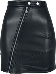 Ladies Synthetic Leather Biker Skirt, Urban Classics, Kurzer Rock