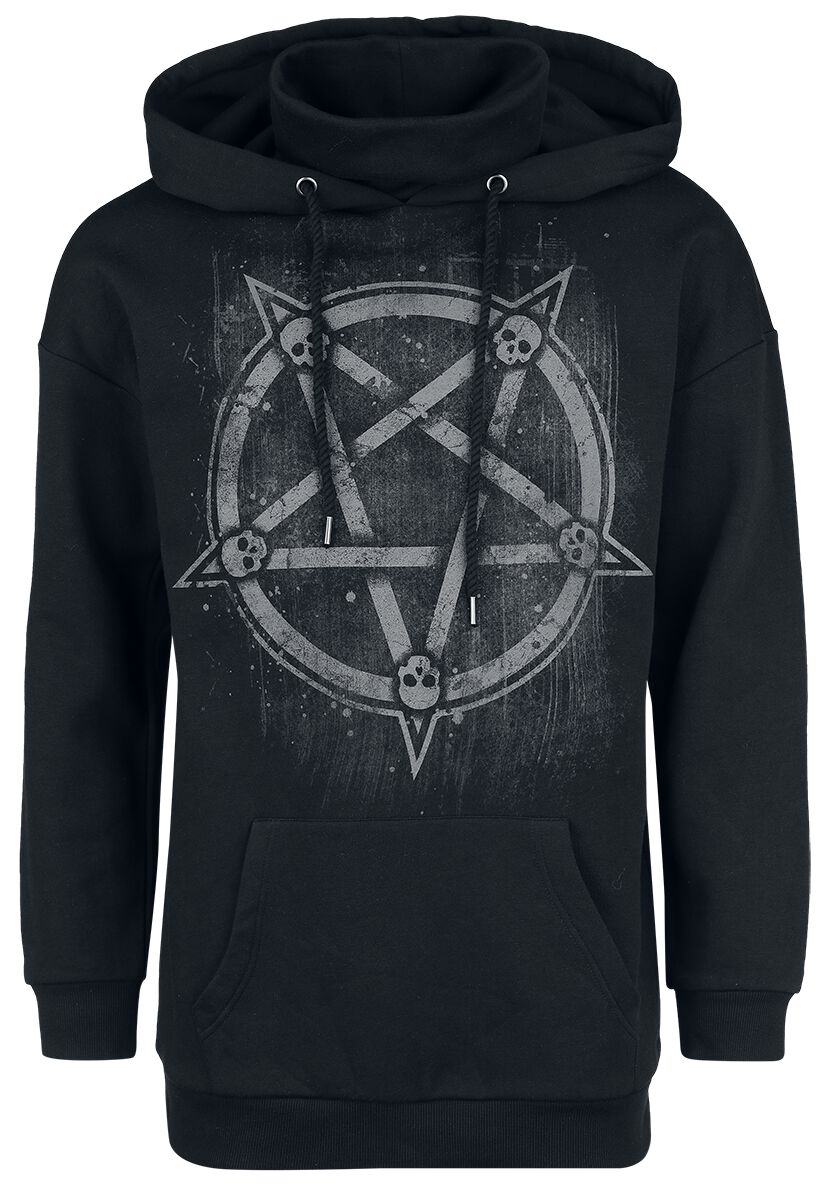 Gothic Kapuzenpullover - Hoody with Stand-Up Collar - S bis L - für Männer - Größe S - schwarz - Männer - male