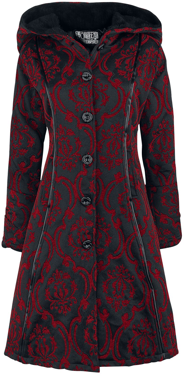Poizen Industries Mansion Coat Mantel rot schwarz in XXL