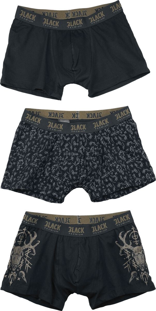 Black Premium by EMP Boxershort - Celtic fine lines Dreierpack Boxershorts - S bis XXL - für Männer - Größe M - schwarz