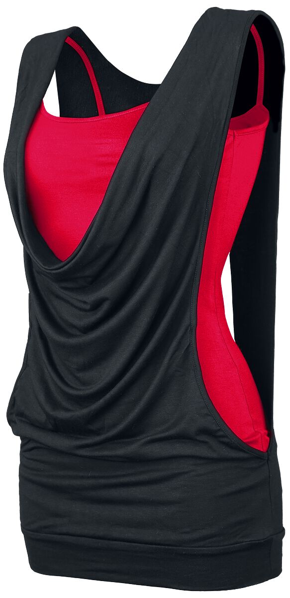 Forplay Open Double Layer Top black red