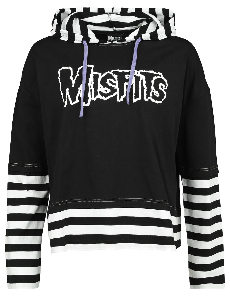 Levně Misfits EMP Signature Collection - Oversize Dámské tričko s dlouhými rukávy cerná/bílá