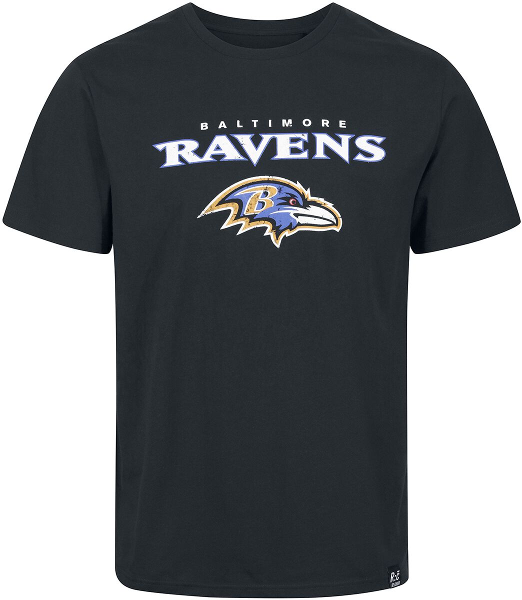 Recovered Clothing T-Shirt - NFL Ravens Logo - S bis M - für Männer - Größe M - schwarz