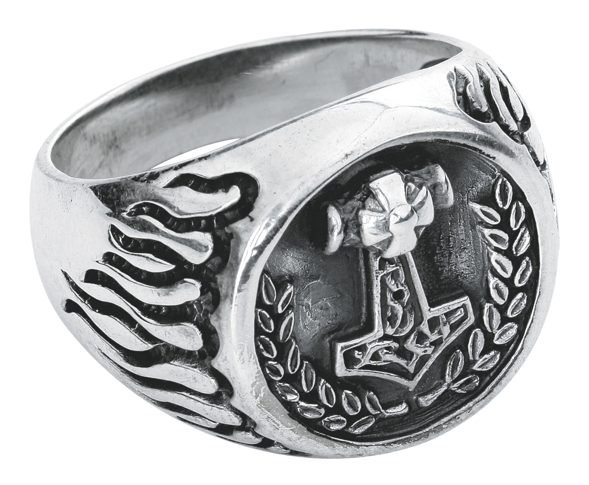 etNox hard and heavy Thor's Hammer Ring multicolor