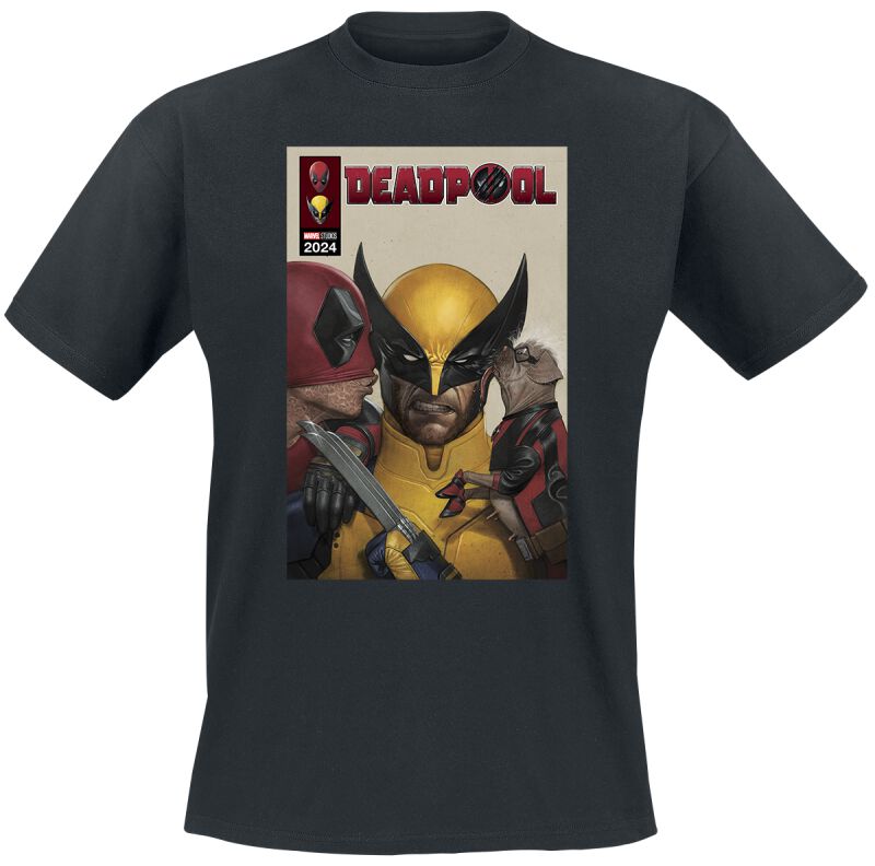 Image of T-Shirt di Deadpool - 3 - Deadpool Kisses to Wolverine - S a 3XL - Uomo - nero